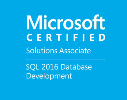 MCSA | SQL Server 2016 Database Development certification logo
